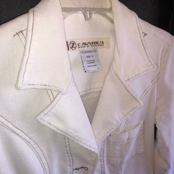 VTG Corduroy! Z. CAVARICCI White Jacket Blazer Coat Women’s Small - Picture 3 of 11